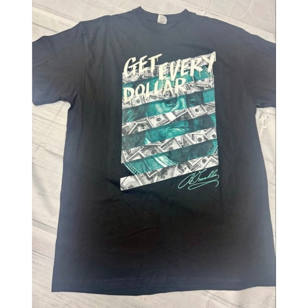 Flying Horse Get Every Dollar Graphic T-Shirt Black‎ Size 3XL Brand New